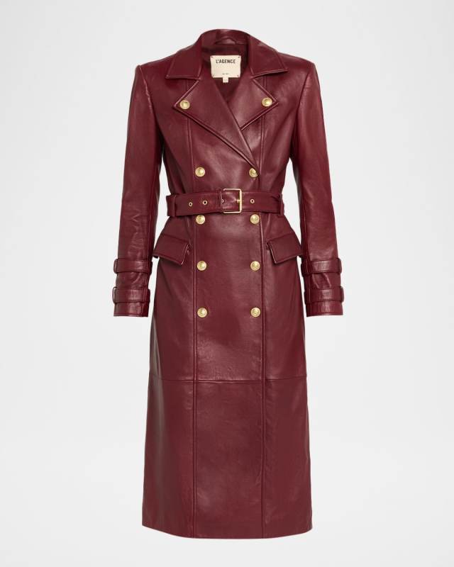 Celina Leather Trench Coat